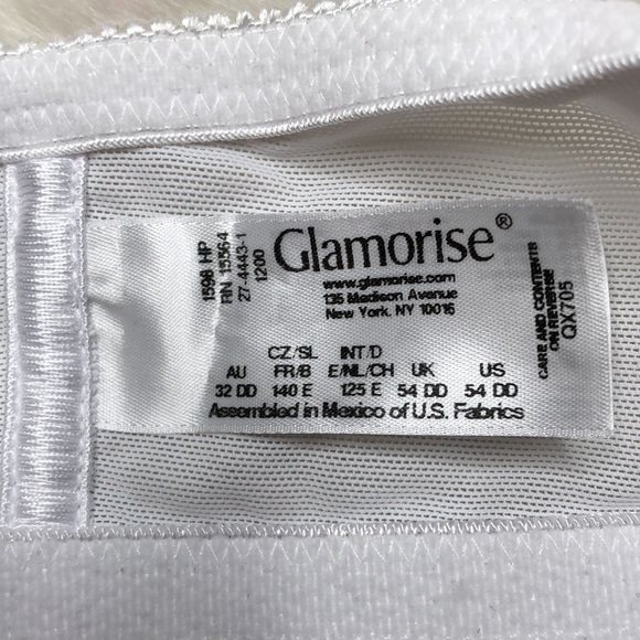 Glamorise MagicLift White Bra Plus Size 54E NEW - Picture 9 of 12